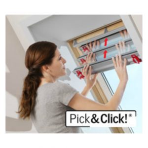 Pick en klick Velux raamdecoratie Pick & Click systeem Hennie's Zonwering