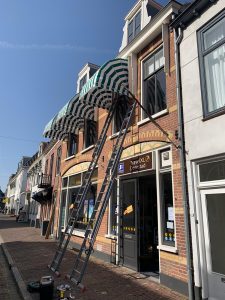 Markiezen groen wit Hennie's Zonwering