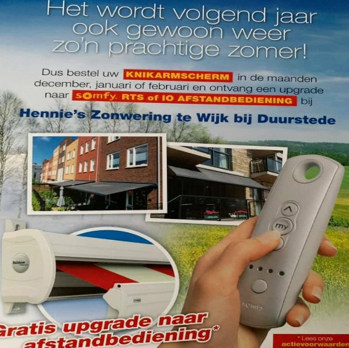 knikarmscherm actie 2019 Winteractie knikarmscherm Hennie's Zonwering