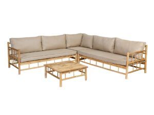 Tuinmeubelen Bamboo corner set Hennie's Zonwering