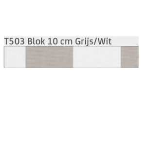 T503 Blok 10 cm Grijs/Wit Hennie's Zonwering