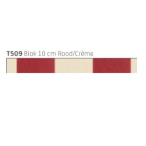 Tibelly T509 Blok 10 cm Rood/Cremé Hennie's Zonwering