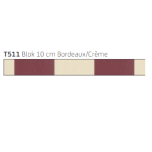 Tibelly T511 Blok 10 cm Bordeaux/Cremé Hennie's Zonwering