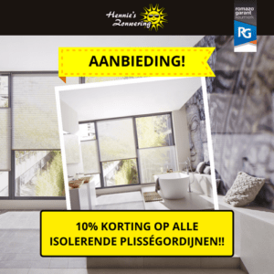 AANBIEDING Plissé Gordijnen Hennie's Zonwering