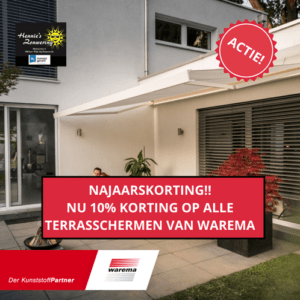 WAREMA actie terrasschermen Hennie's Zonwering