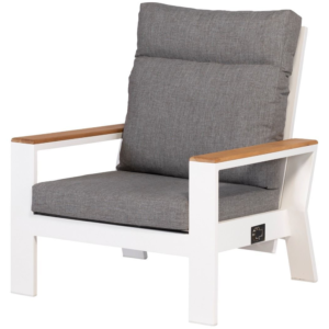 Valerie Verstelbare Tuinstoel Teak Wit Hennie's Zonwering