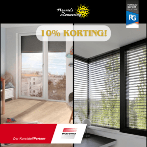 Advertentie rolluiken buitenjaloezieën WAREMA Hennie's Zonwering